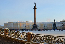 Silvester und Neue Jahr in St. Petersburg und Moskau. Russland