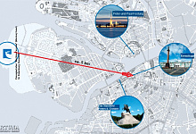 Passagierhafen Maritime Fassade (Morskoj fasad) von St. Petersburg, Russland