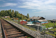 Historischen Baikalbahn am Ufer des Baikalsees, Sibirien, Russland, Baikalrundbahn