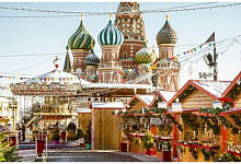 Neujahrsfeiertage Silvester und Weihnachtsfest in Moskau, Russland