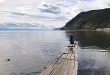 Baikal-Bahn Sibirien, Russland, 4 Station Polowinnaja 110 km Baikalrundbahn