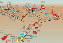 Die Stadt Baikonur, Stadtplan, Kasachstan