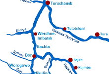 Jenissej Fluss-Kreuzfahrten, Expedition durch Sibirien. Route: Krasnojarsk-Dudinka-Krasnojarsk