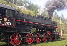 Baikal-Bahn Sibirien, Russland, Dampflok Baikalrundbahn