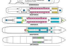 Flussschiff MS Litvinov (V. Kandinsky), Flusskreuzfahrt in Russland. Deckplan