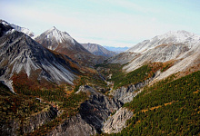 Sajan-Berge in Sibirien. Natur am Baikalsee in Russland