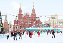 Neujahrsfeiertage Silvester und Weihnachtsfest in Moskau, Russland