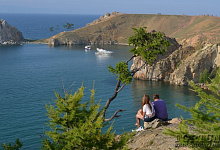 Baikalsee Kreuzfahrt in Sibirien. Insel Olchon