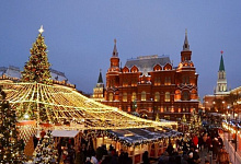 Silvester und Neujahr in Moskau. Russland