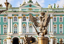Kreuzfahrt Landausflug Stadtrundfahrt, der Schlossplatz, St. Petersburg, Russland